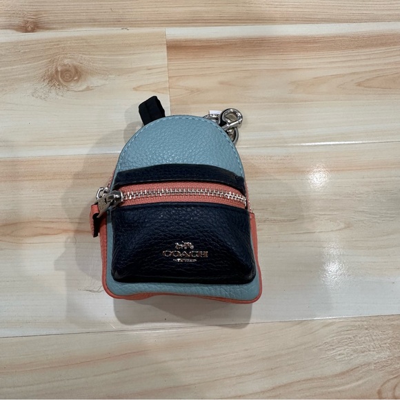 Coach Mini Backpack Keychain - Blue, Black, Pink - Picture 1 of 5